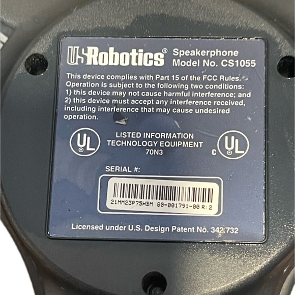 US Robotics Black Conferencelink Speakerphone Model No. CS1055 ~ No wiring - Picture 6 of 7